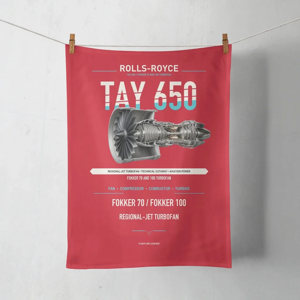 TAY 650 design on red towel