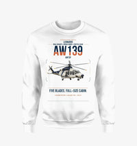 Thumbnail for Leonardo AW139 design on white sweatshirt