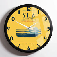 Thumbnail for Halifax Stanfield International Airport (YHZ) design on yellow framed wall clock