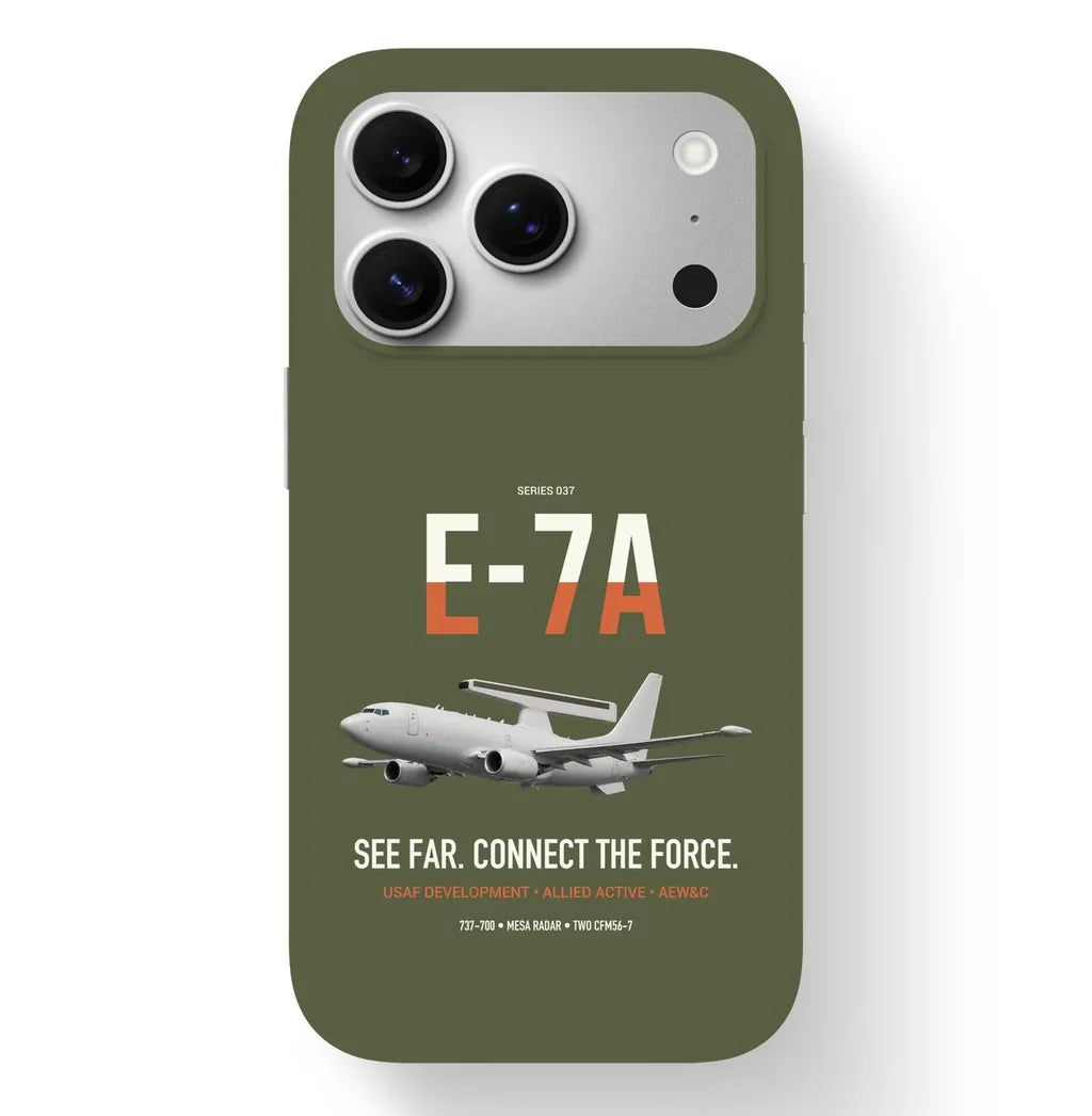E-7A Wedgetail design on green army magsafe iphone case, for iPhone 17 Pro