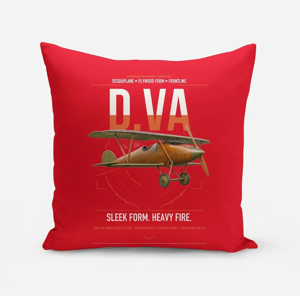 Albatros D.Va design on red pillow