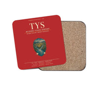 Thumbnail for McGhee Tyson Airport Knoxville (TYS) design on red 1 piece coaster