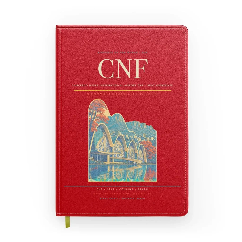 Tancredo Neves International Airport (CNF) design on red notebook