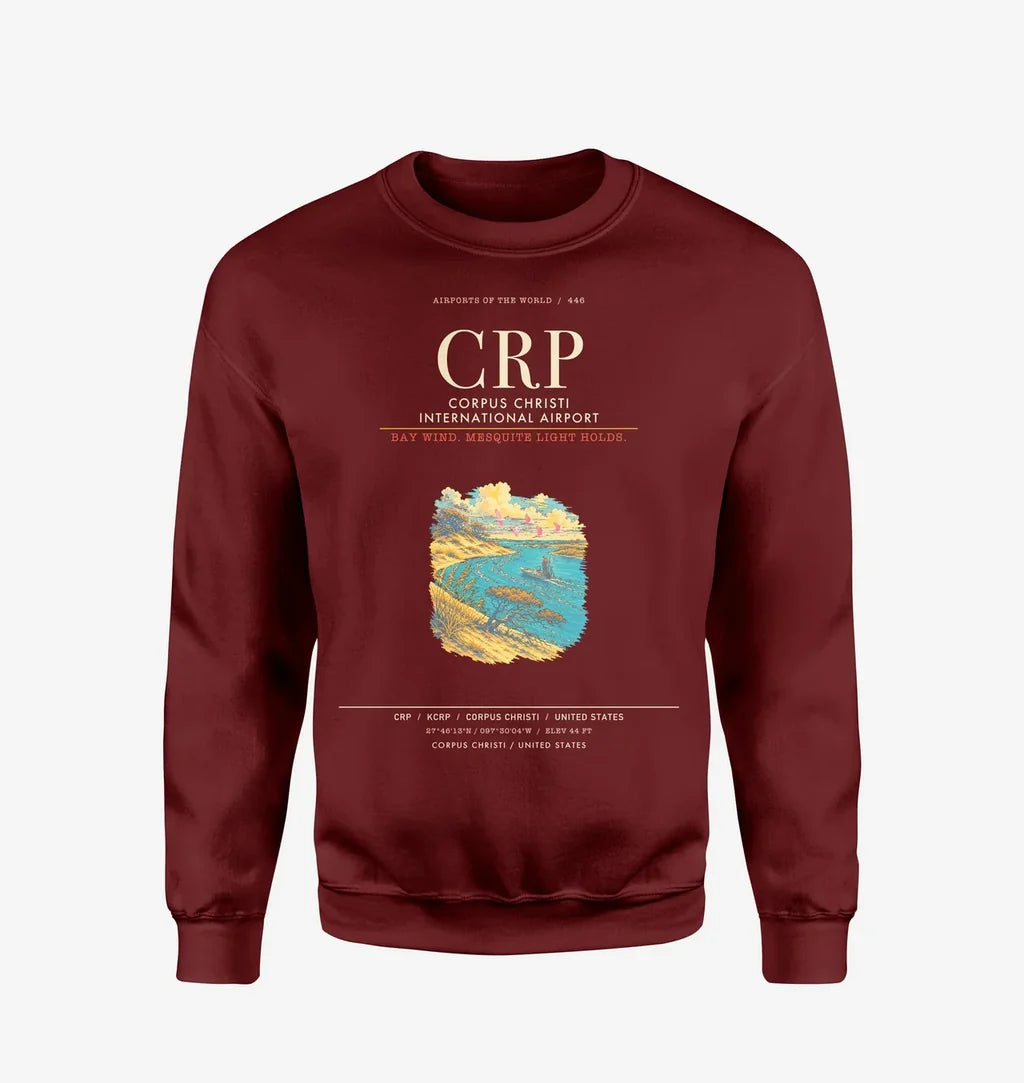 Corpus Christi International Airport CRP Sweatshirt - Wine Red