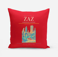 Thumbnail for Zaragoza Airport (ZAZ) design on red pillow