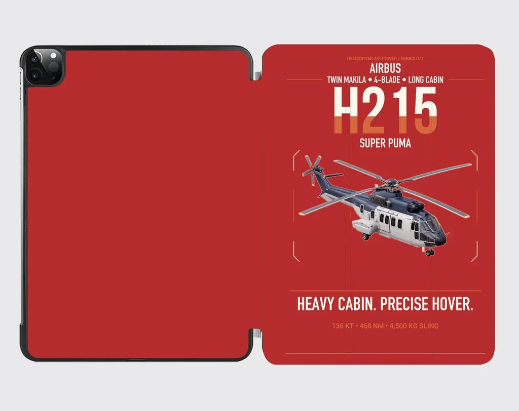 Airbus H215 design on red ipad tablet case