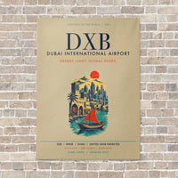 Thumbnail for Dubai International Airport DXB vertical canvas print - no frame - beige background
