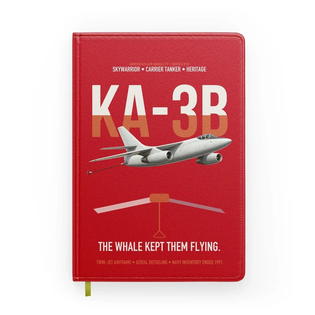 KA-3B Skywarrior design on red notebook