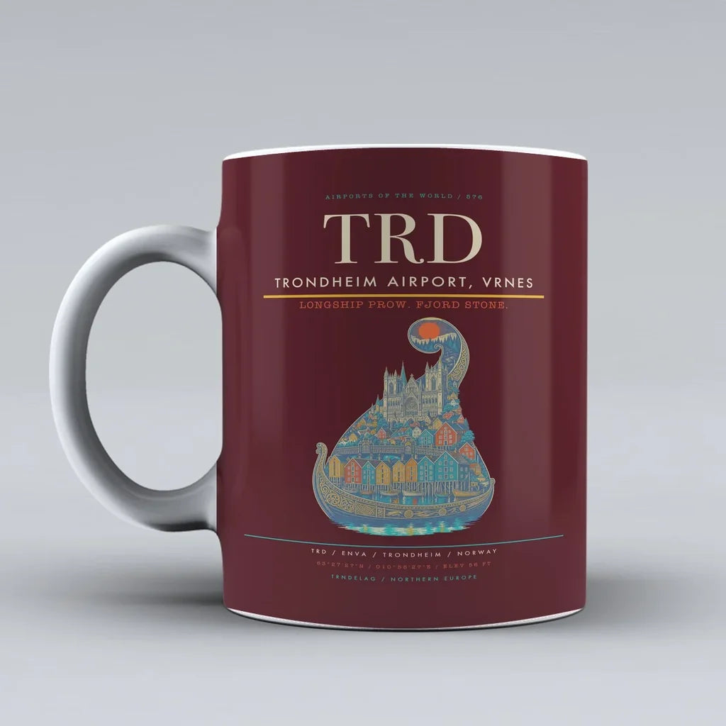 Trondheim Airport, Vrnes TRD Mug - Dark Red