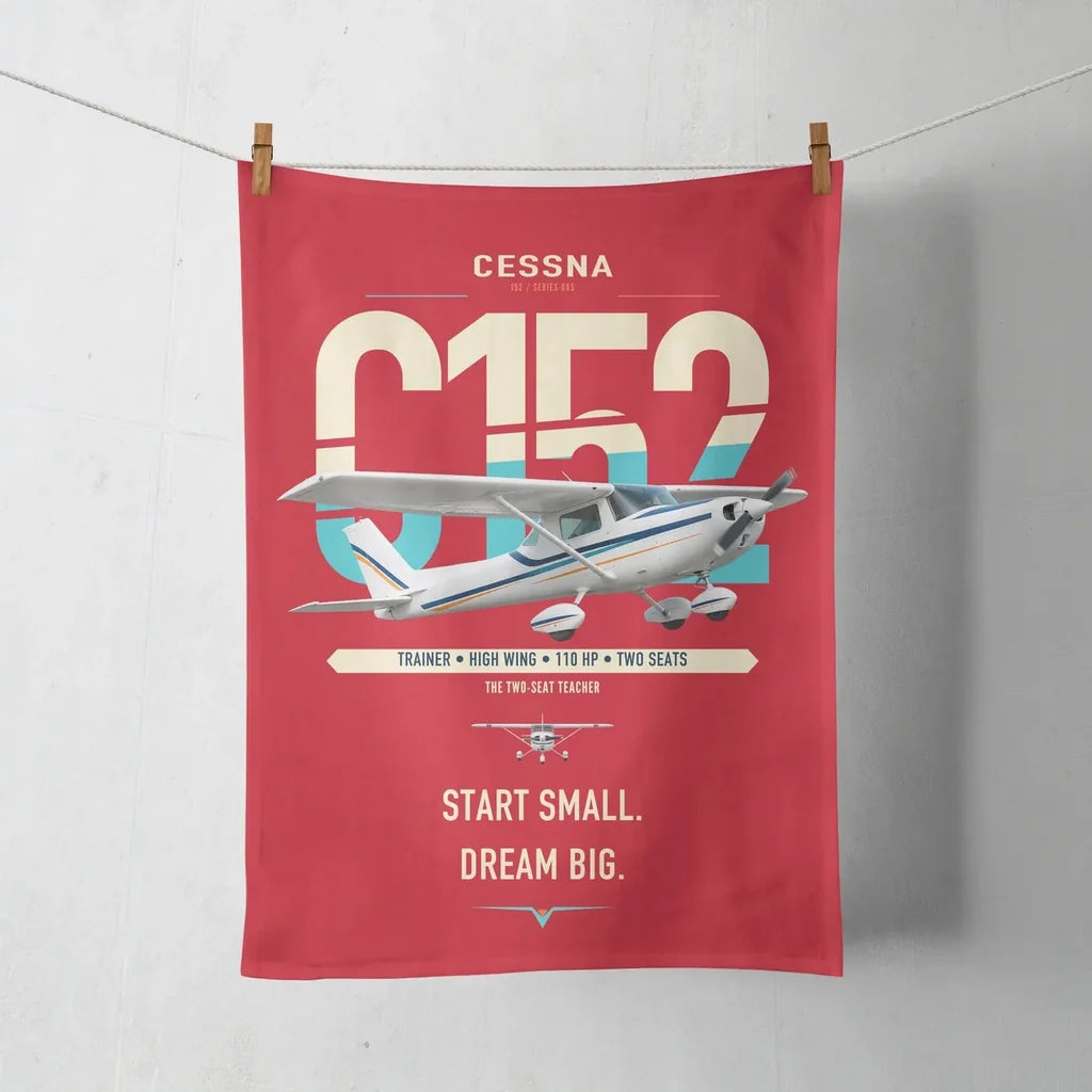 Cessna 152 design on red towel