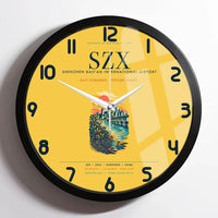Thumbnail for Shenzhen Bao'an International Airport (SZX) design on yellow framed wall clock