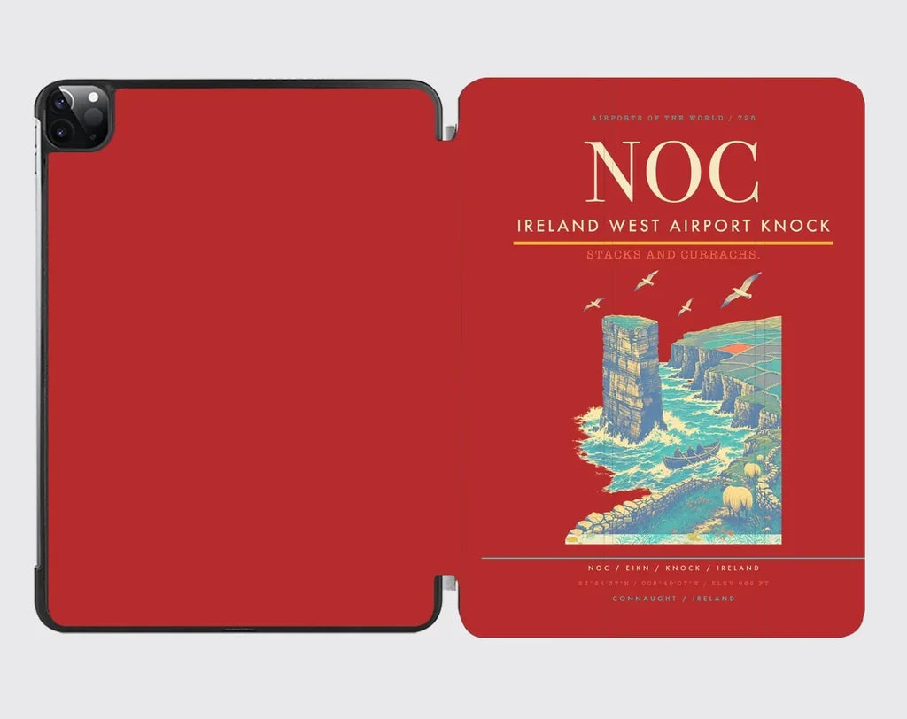 Ireland West Airport Knock (NOC) design on red ipad tablet case