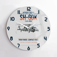 Thumbnail for Mitsubishi Sikorsky SH-60K design on light gray no frame wall clock