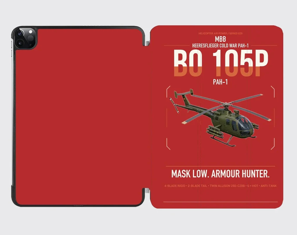 MBB BO 105P PAH-1 design on red ipad tablet case
