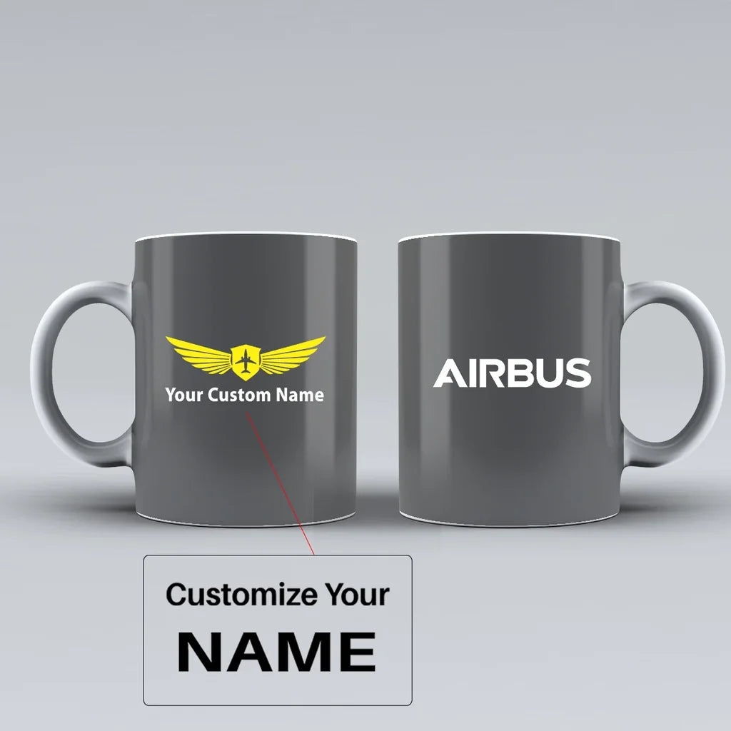 Customisable Airbus & Text Mug - view 7