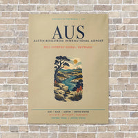 Thumbnail for Austin-Bergstrom International Airport AUS vertical canvas print - no frame - beige background