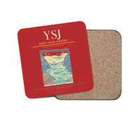 Thumbnail for Saint John Airport (YSJ) design on red 1 piece coaster