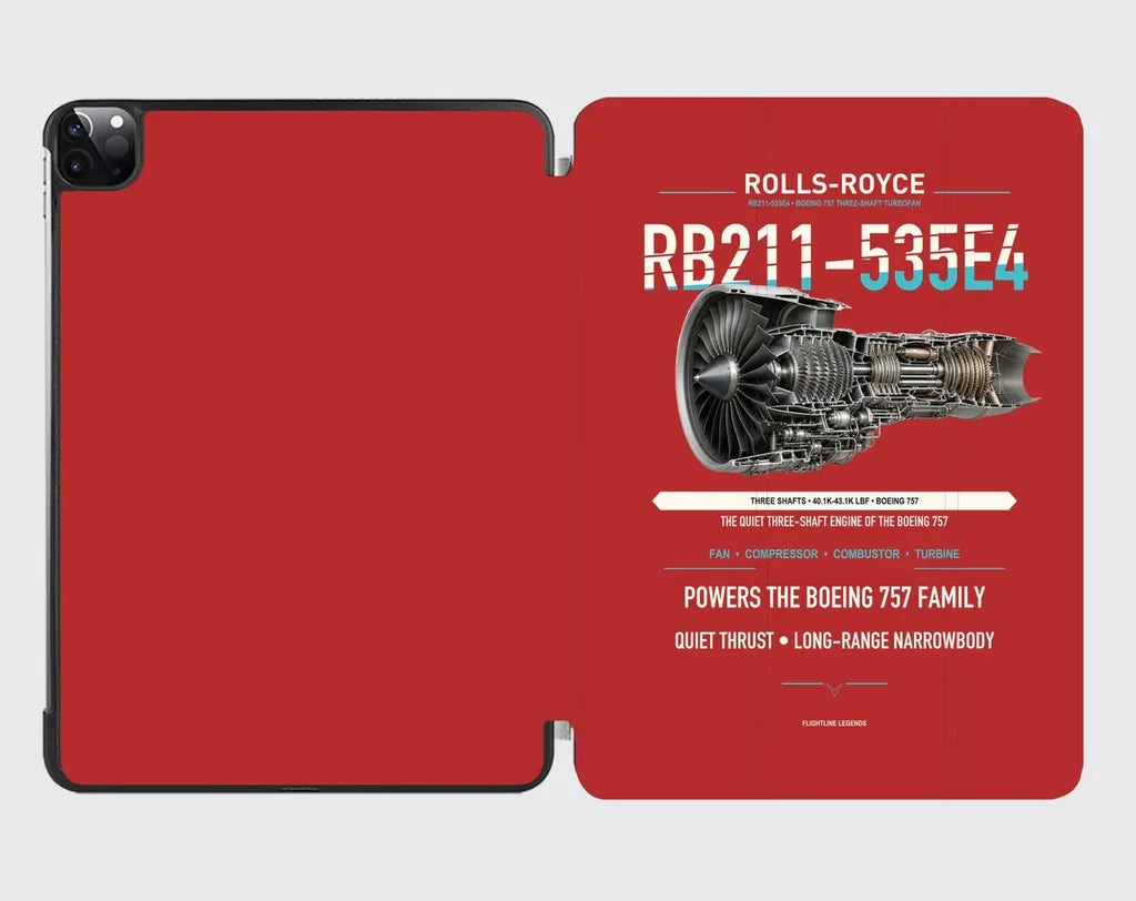 RB211-535E4 design on red ipad tablet case
