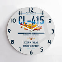 Thumbnail for Canadair CL-415 design on light gray no frame wall clock