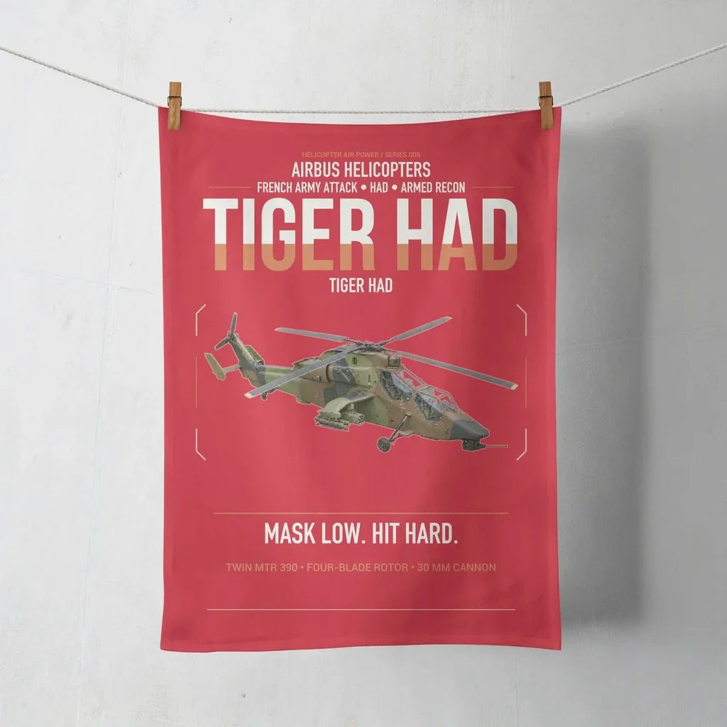 Airbus Helicopters Tiger HAD design on red towel