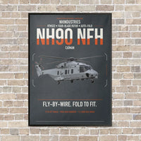 Thumbnail for NHIndustries NH90 NFH Caïman vertical canvas print - framed - gray background