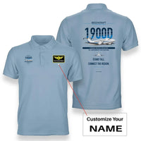 Thumbnail for Beechcraft 1900D design on light blue polo with custom name badge
