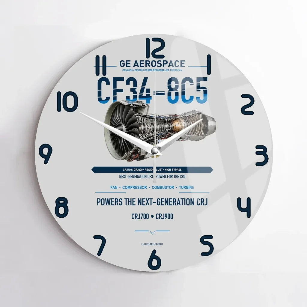 CF34-8C5 design on light gray no frame wall clock