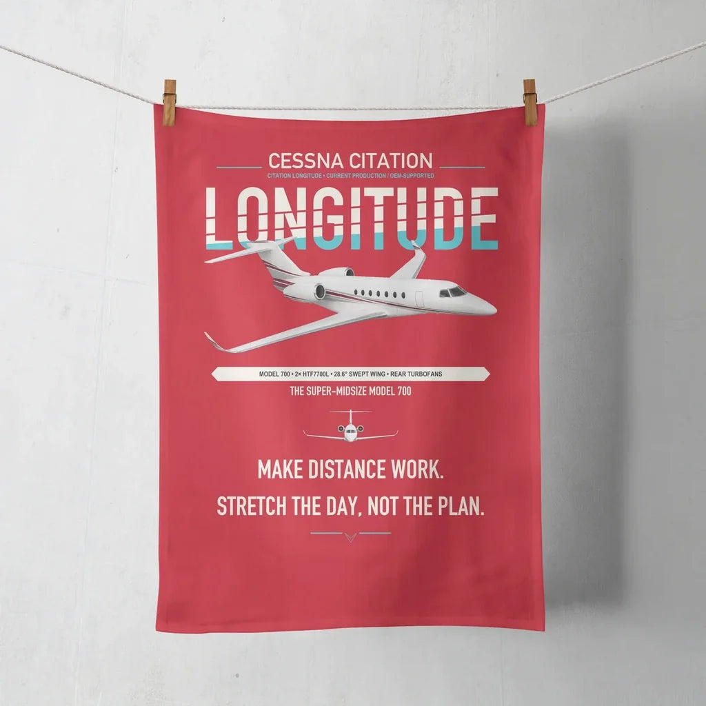 Cessna Citation Longitude design on red towel