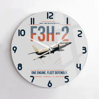 Thumbnail for F3H-2 Demon design on light gray no frame wall clock