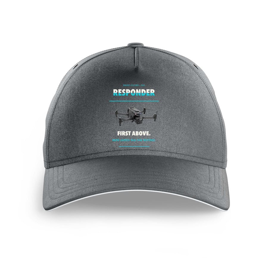 BRINC Responder design on gray printed hat