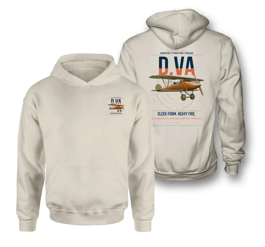 Albatros D.Va design on khaki double-side hoodie, double-side print