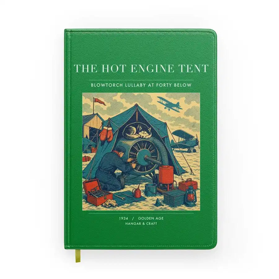 VINTAGE G4356 - The Hot Engine Tent - Designed Notebooks design on green