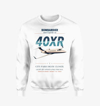 Thumbnail for Bombardier Learjet 40XR design on white sweatshirt