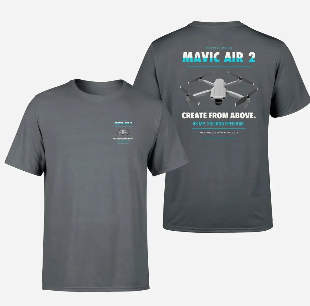DJI Mavic Air 2 design on gray t shirt