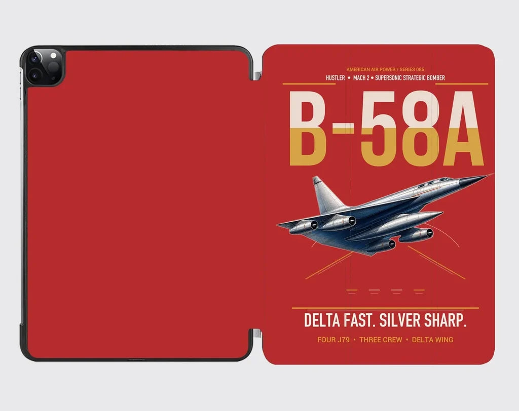 B-58A Hustler design on red ipad tablet case
