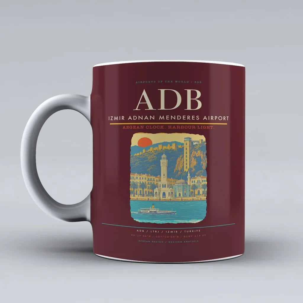 Izmir Adnan Menderes Airport ADB Mug - Dark Red