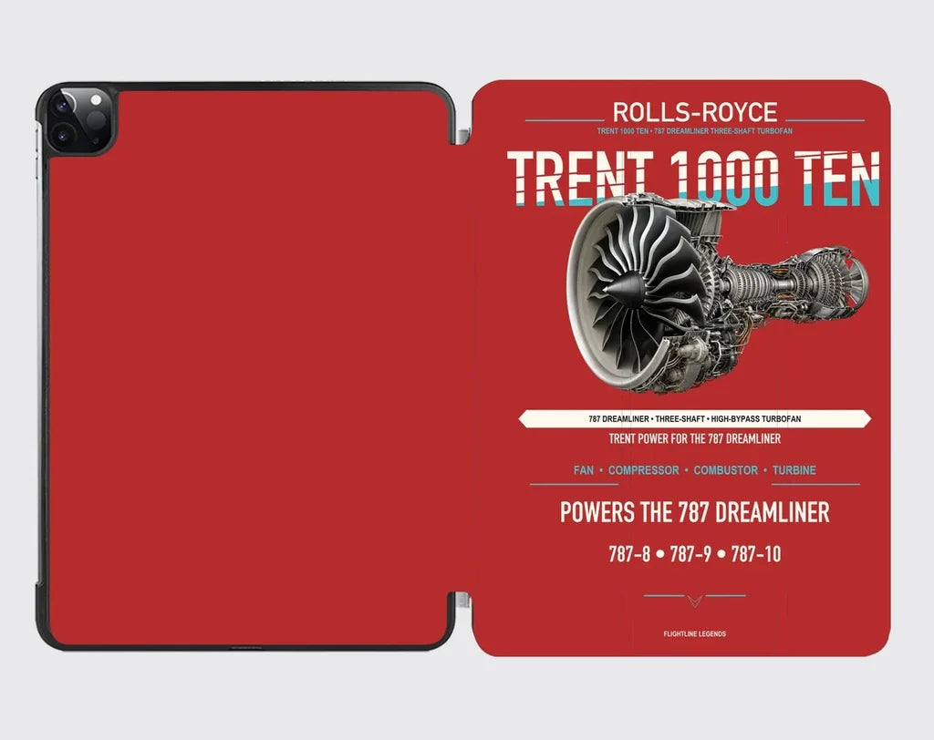 TRENT 1000 TEN design on red ipad tablet case