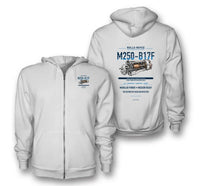 Thumbnail for M250-B17F design on white zipped hoodie