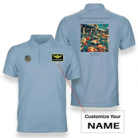 Thumbnail for VINTAGE G4376 - The Taxi Rank Rivalry - Double-Side Polo T-Shirt design on lightblue+name