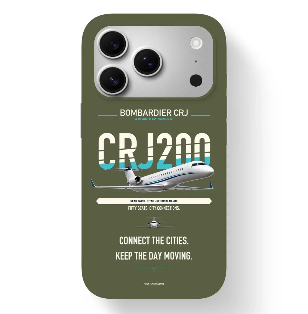 CRJ200 Case design on green army iphone case