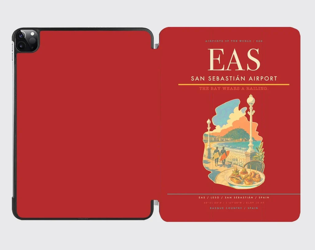 San Sebastián Airport (EAS) design on red ipad tablet case