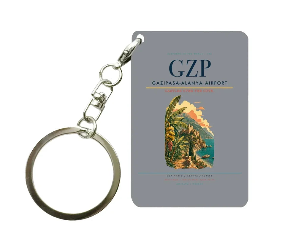 Gazipasa-Alanya Airport (GZP) design on gray key chain