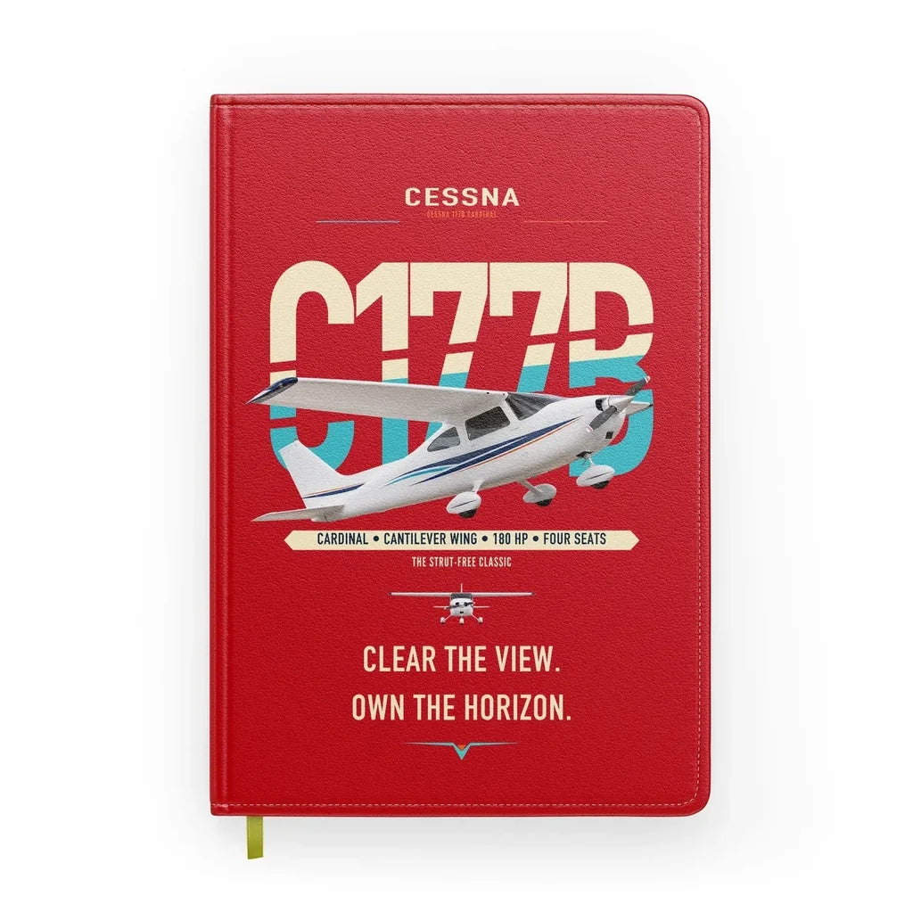 Cessna 177B Cardinal design on red notebook