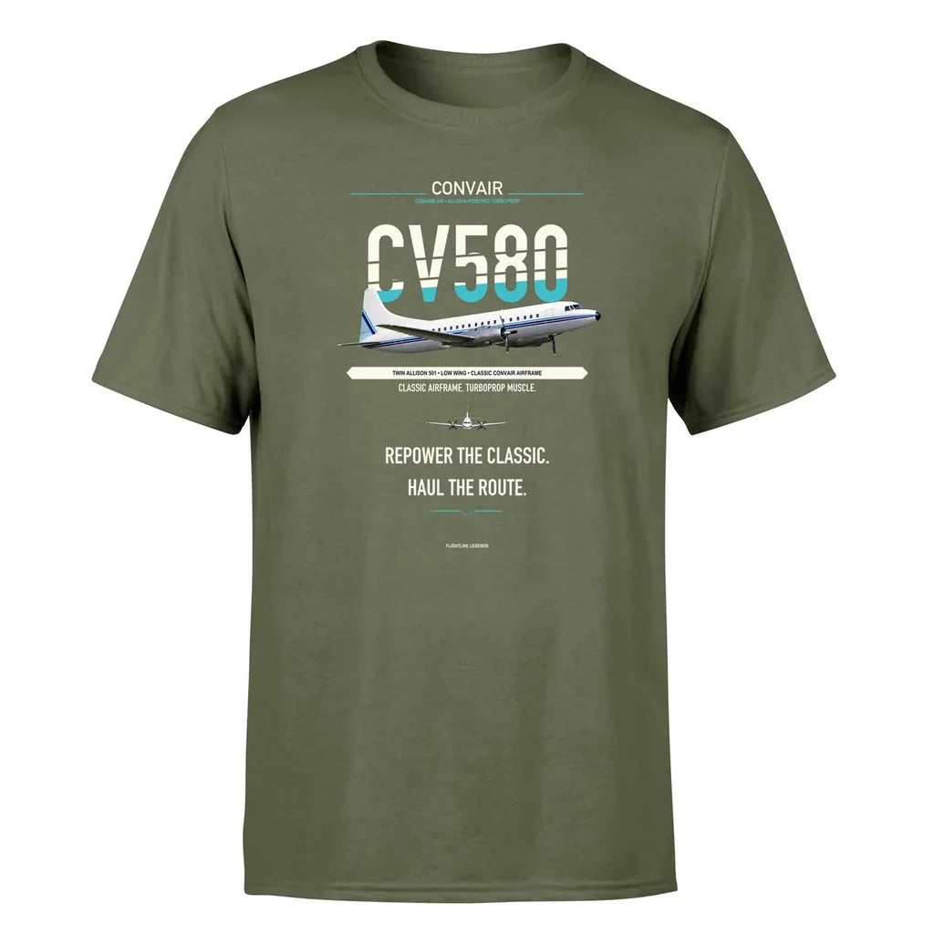 Convair 580 design on green army single side