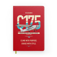 Thumbnail for Cessna 175 Skylark design on red notebook