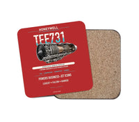 Thumbnail for TFE731 design on red 1 piece coaster