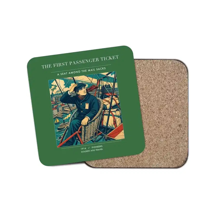 The First Passenger Ticket - Designed Coasters design on green 1-piece