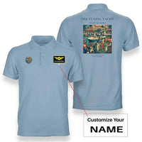 Thumbnail for VINTAGE G4075 - The Flying Yacht - Double-Side Polo T-Shirt design on lightblue+name