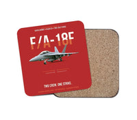 Thumbnail for F-A-18F Super Hornet Block III Two Crew One Strike design on red 1 piece coaster