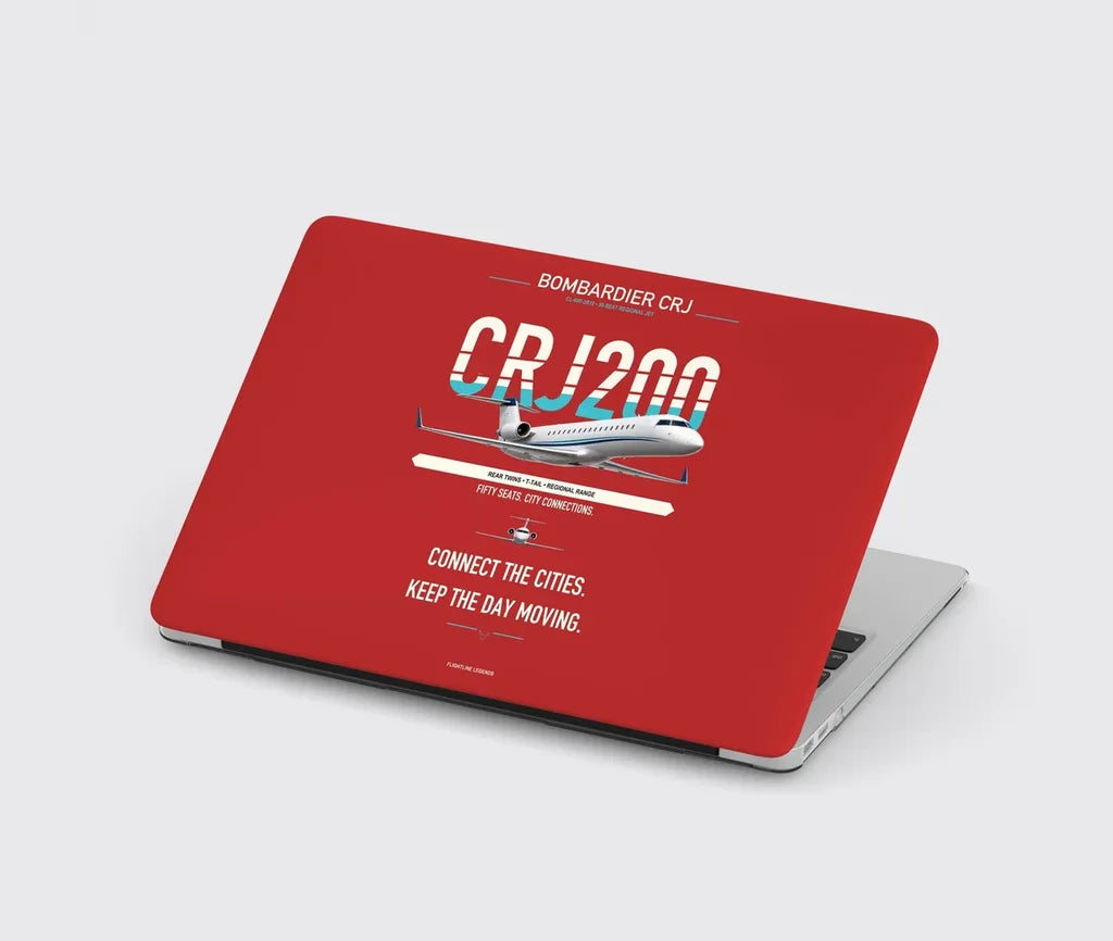 Bombardier CRJ200 design on red MacBook case